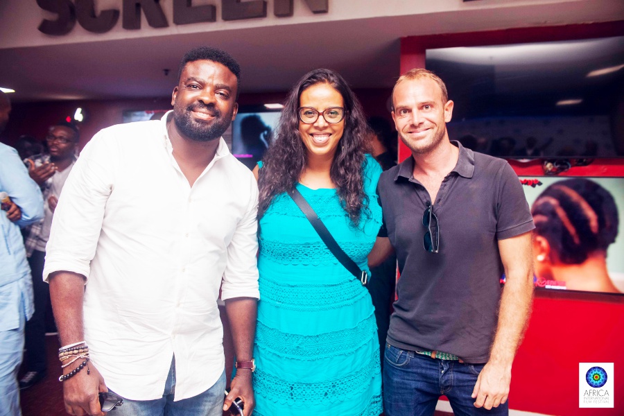 Kunle Afolayan with some foreign delegates