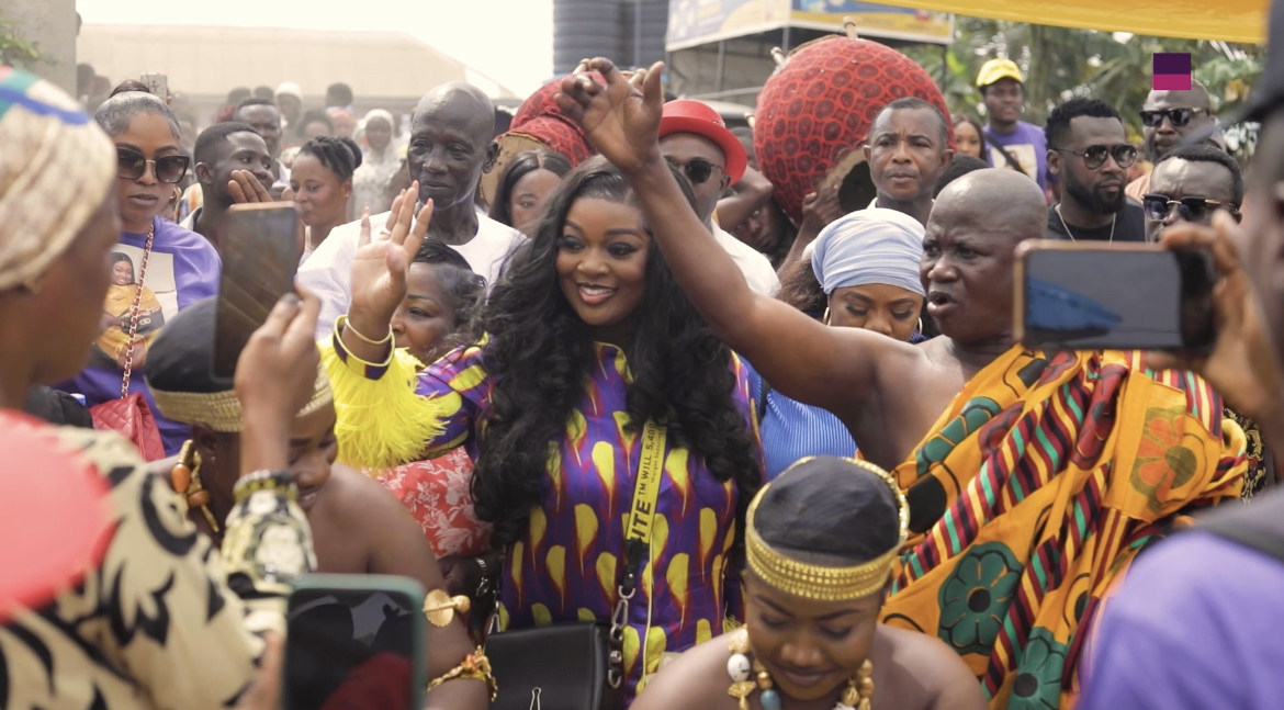 Jackie Appiah donates 10 unit toilet facility to her hometown on her birthday