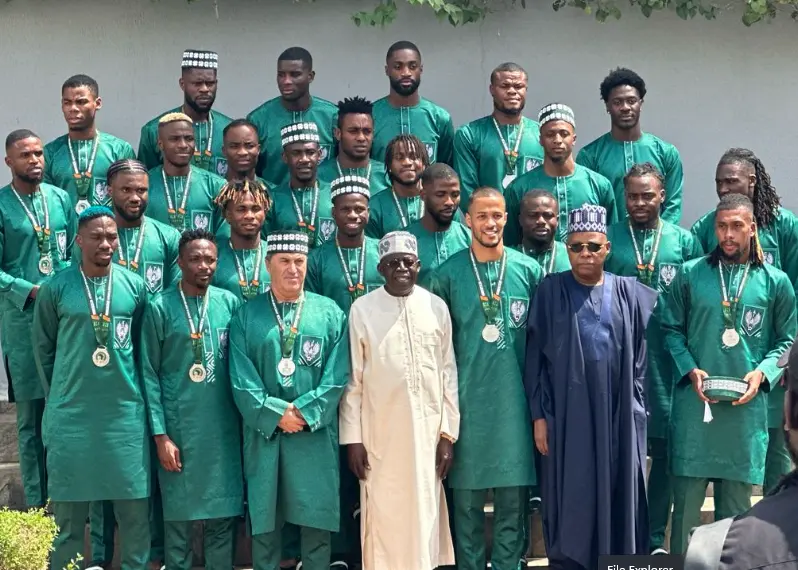 Tinubu rewards Super Eagles with national award, plots of land and more